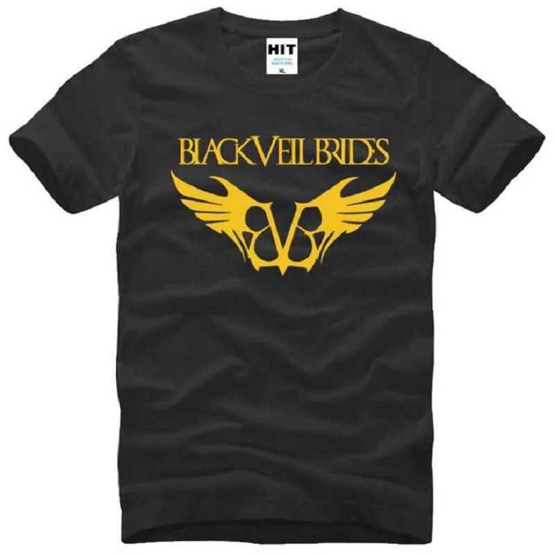 Рокерское черное Veil Brides печатных футболка для мужчин в стиле хип хоп Футболки с