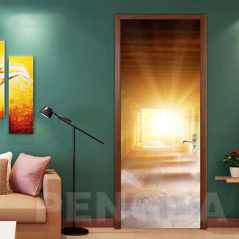Самоклеящиеся обои обновление DIY ПВХ наклейки на дверь проход водонепроницаемый