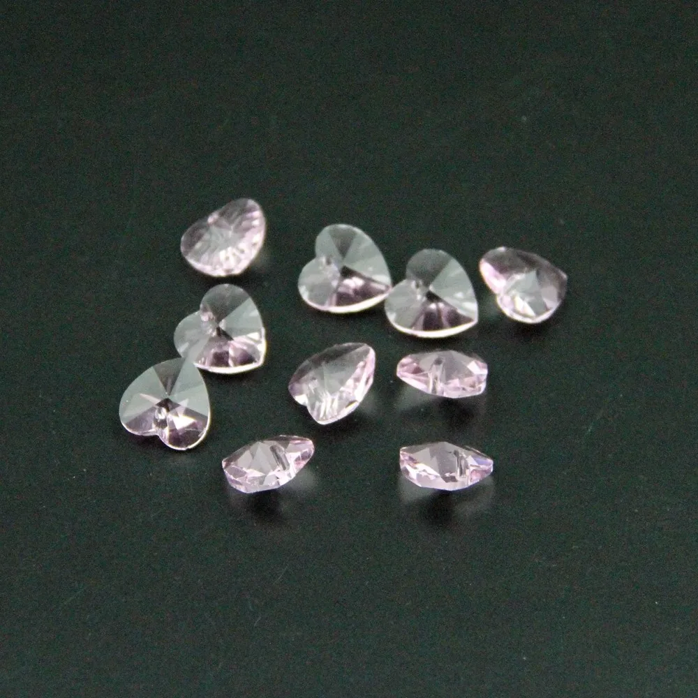 2000 шт Розовый жар 14 мм Сердце Хрустальные Бусины Запчасти для стеклянной люстры