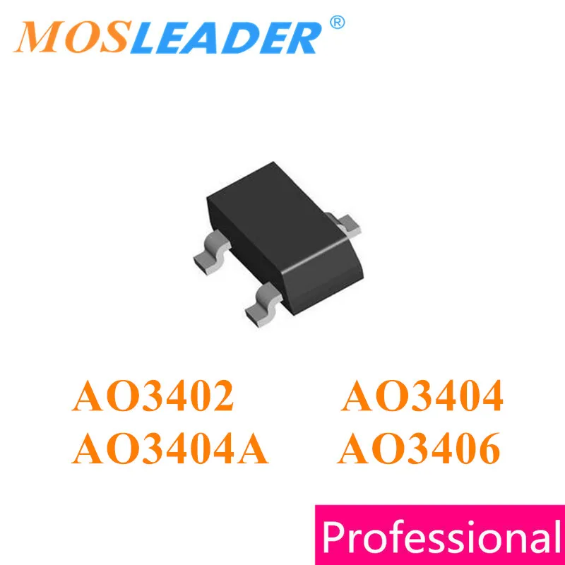 Mosleader AO3402 AO3404 AO3404A AO3406 SOT23 3000 шт N-Channel Сделано в Китае высокое качество