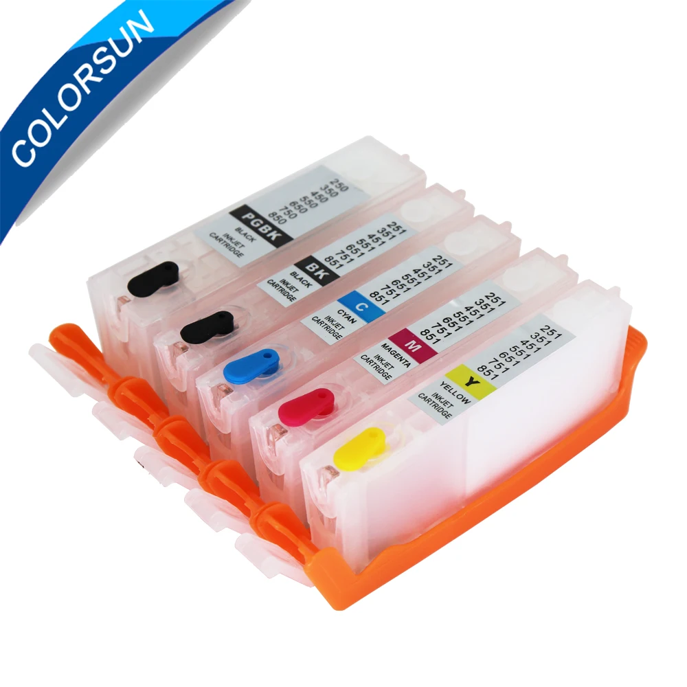5 шт. PGI-250 CLI-251 PGI250 перезаправляемый картридж для hp Canon IP7220 IP8720 MG5420 MG6420 MX922 MX722 IX6820 с