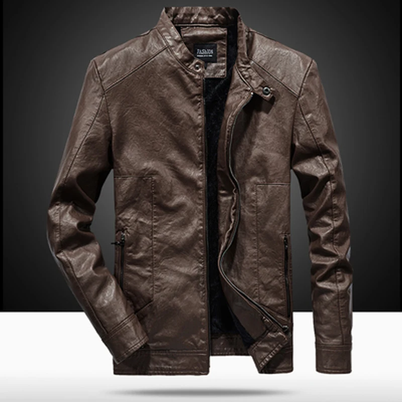 

2020 Autumn New Biker Jaqueta Couro Good Quality Stand Collar Lether Jackets