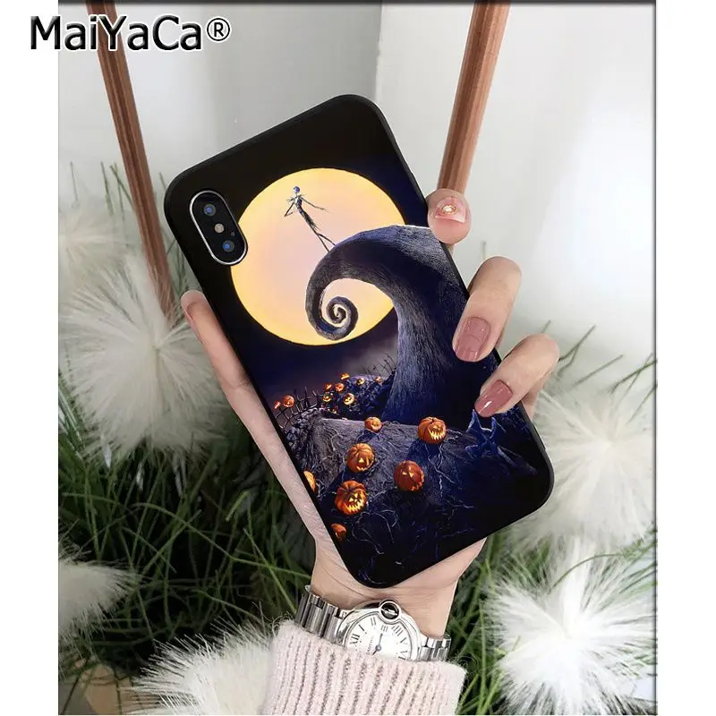 MaiYaCa Кошмар перед Рождеством Джек Скеллингтон чехол для телефона для Apple iPhone 8 7 6 6S Plus X XS MAX 5 5S SE XR чехол