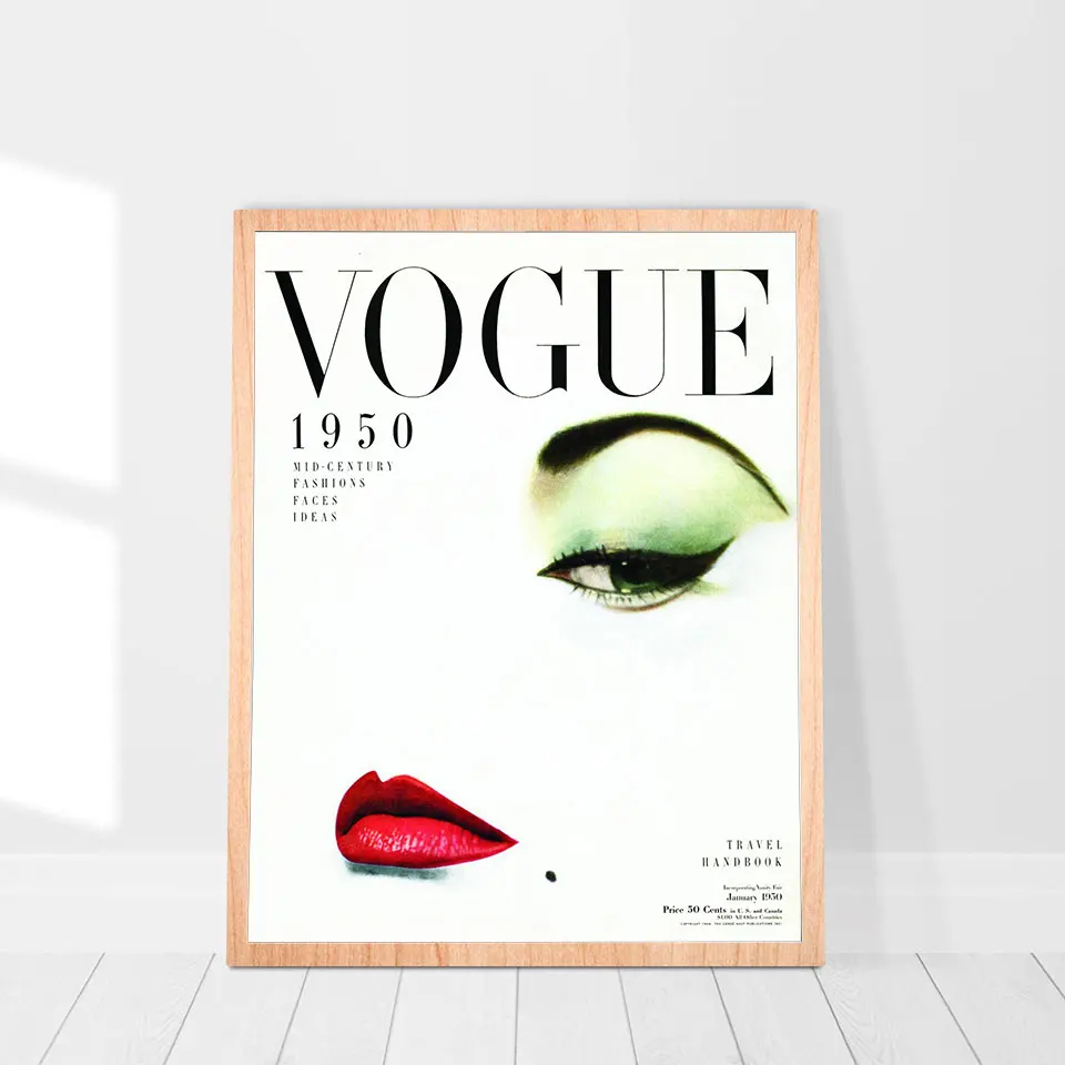 Картина на холсте современная мода женская картина искусство Vogue Red Lip плакат и
