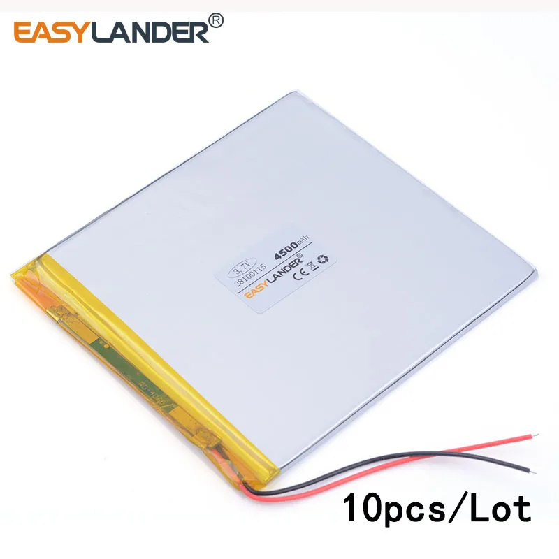 10 шт./лот 3 7 V 4500 mah 28100115 литий-ионная полимерная аккумуляторная батарея для банка