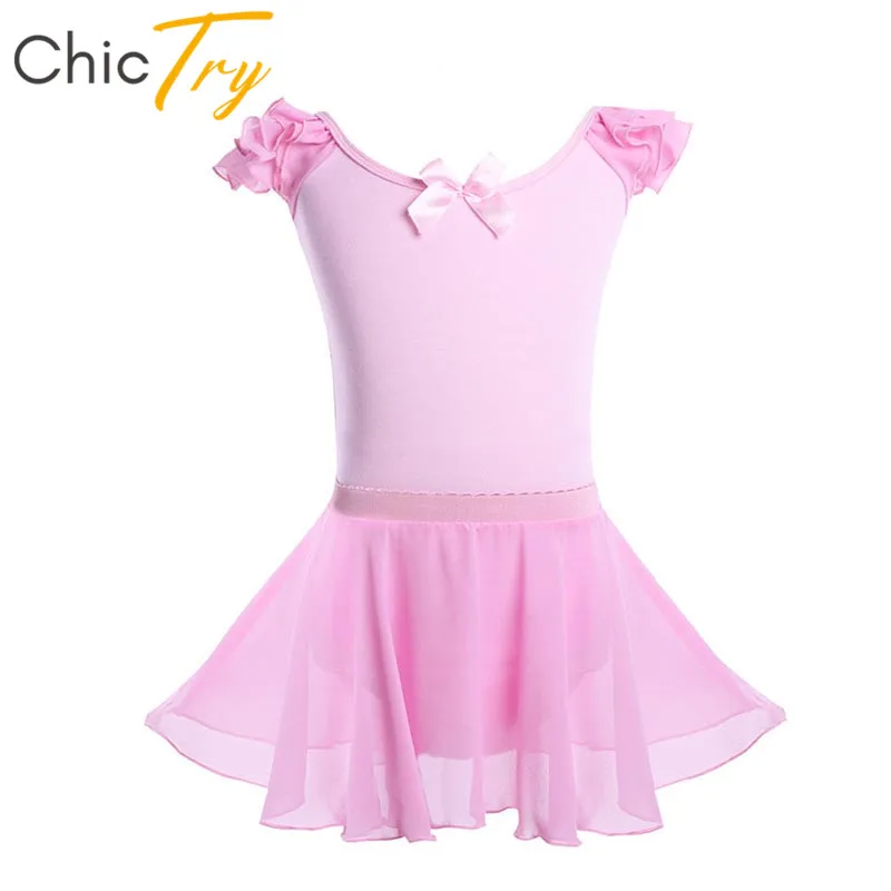 

ChicTry Girls Ballet Leotard with Chiffon Ballet Tutu Skirt Set Stage Dance Costume Children Gymnastics Leotard Kids Dance Wear