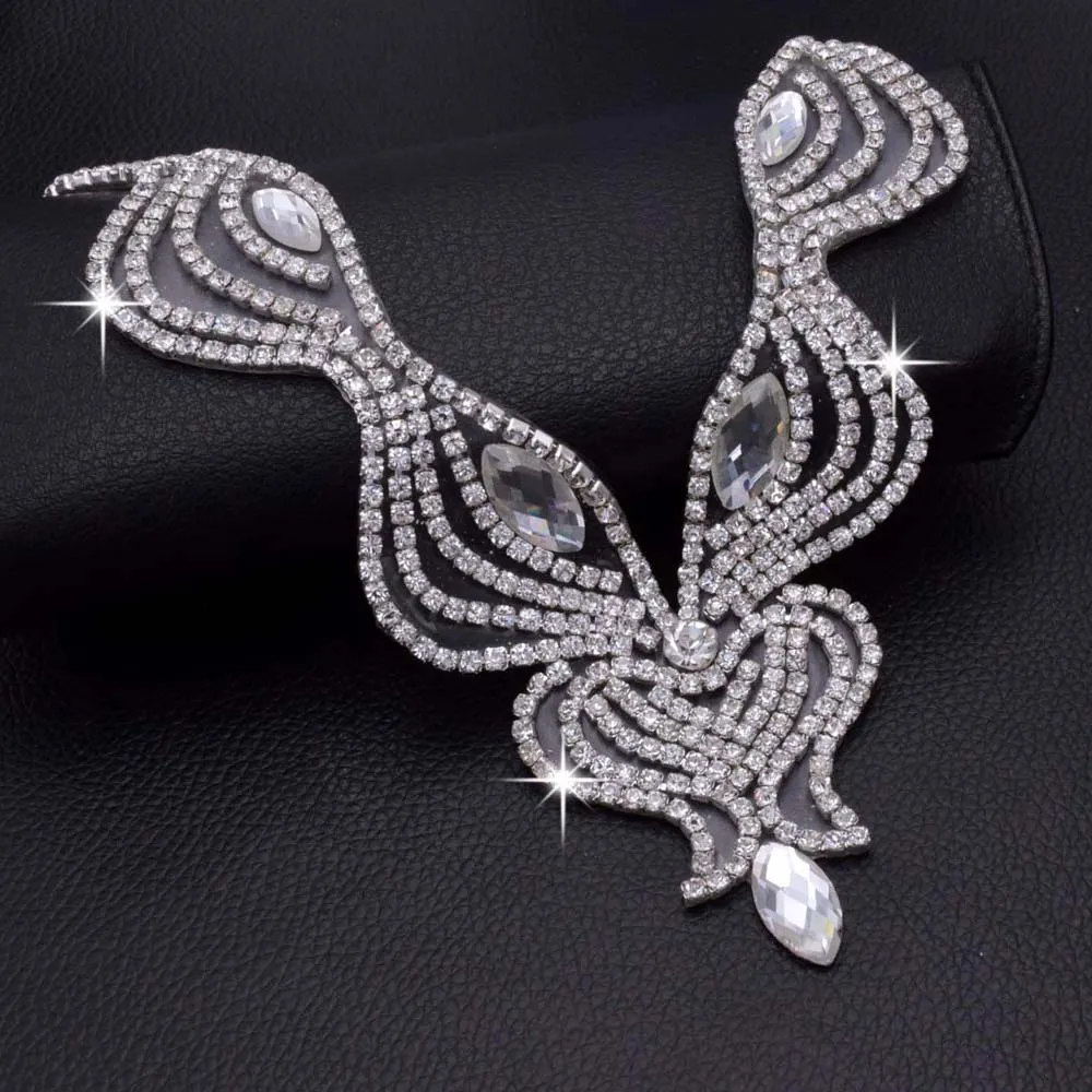 2 шт. вечернее платье с розами ткань свадебные воротники стразы аппликация