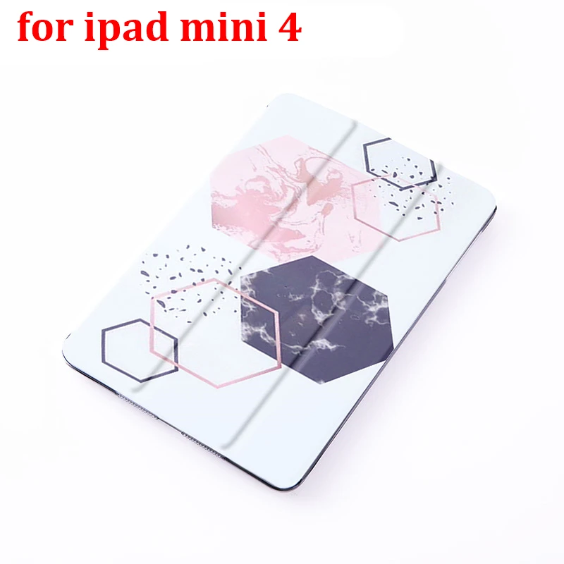 for mini 4 Мрамор флип чехол для iPad Mini 5 4 3 2 1 таблетки чехол Обложка для iPad Mini 1 2 3 из искусственной кожи Защитная пленка - Цвет: for mini 4