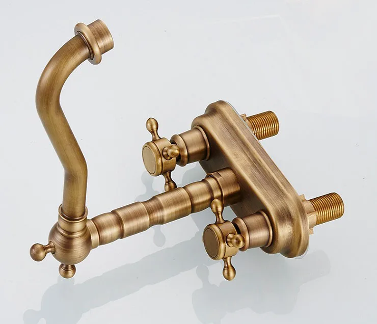 Античная латунь 4 &quotцентральный набор кухонной раковины для ванной комнаты два