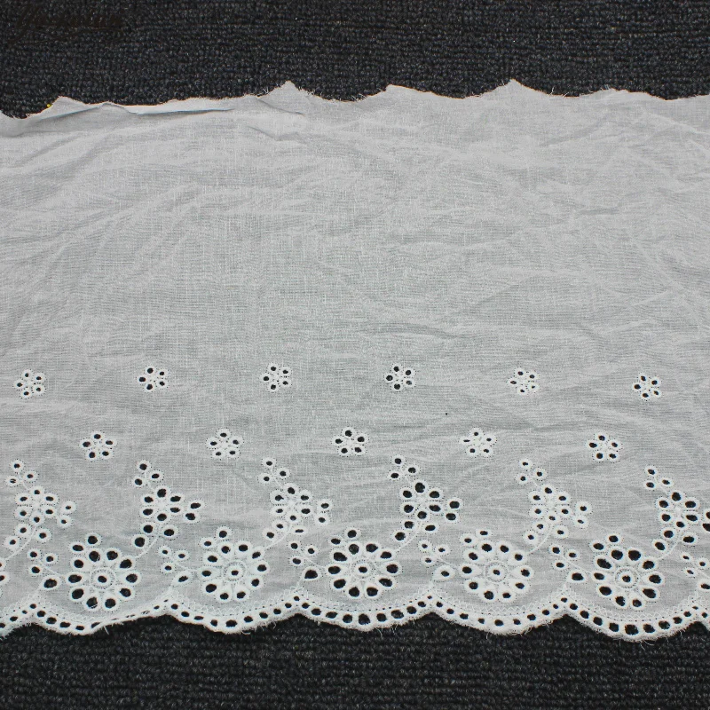 YACKALASI 100% хлопок вышитая кружевная лента швейцарская хлопковая вуаль швейная