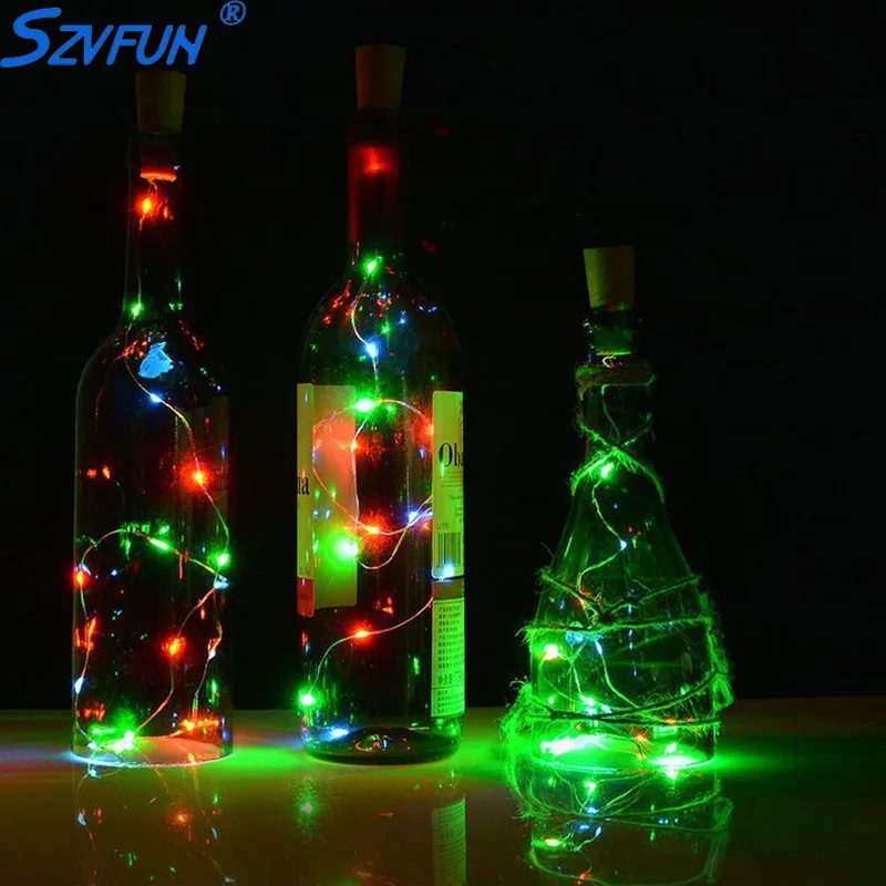 Szvfun медная бутыль Light String 2M 20 LED s аккумулятор светильники в форме винных бутылок