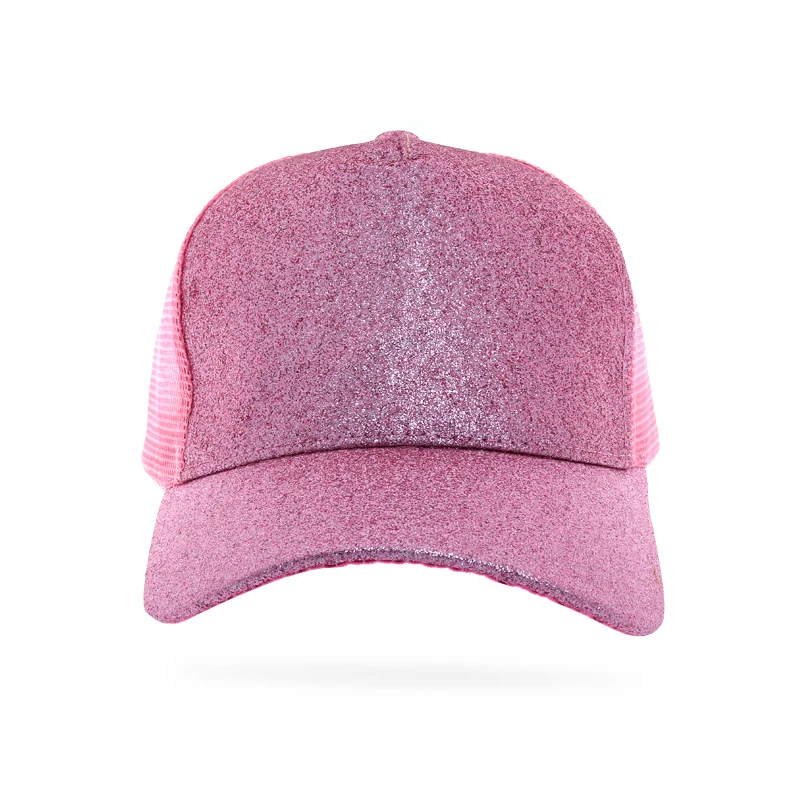 Quaslover блестящая Бейсбол Кепки Для женщин грязный булочка Snapback летние сетчатые Шапки Регулируемый Повседневное Спорт с блестками в стиле хип Кепки ковбойские шляпы