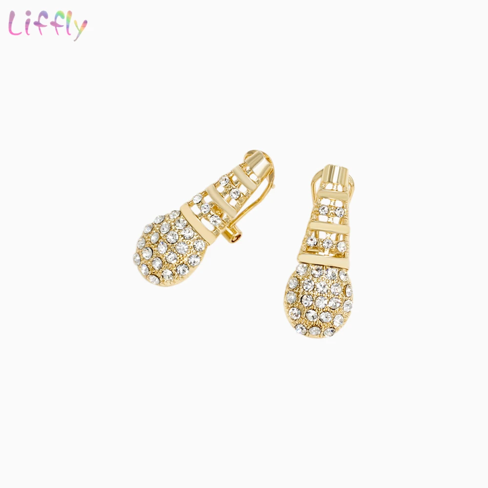 Модные ювелирные наборы хрустальное ожерелье Золотые серьги для женщин