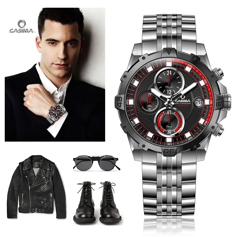 Часы CASIMA мужские кварцевые в стиле милитари роскошные модные светящиеся