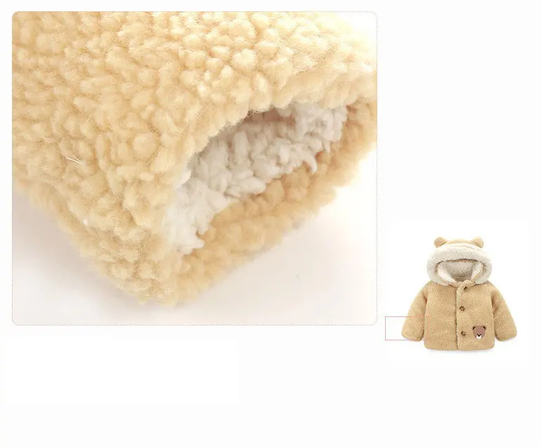 FunnyABC baby winter jacket thick warm hooded boys girls outwear coats camel for 6M to 3 years | Детская одежда и обувь