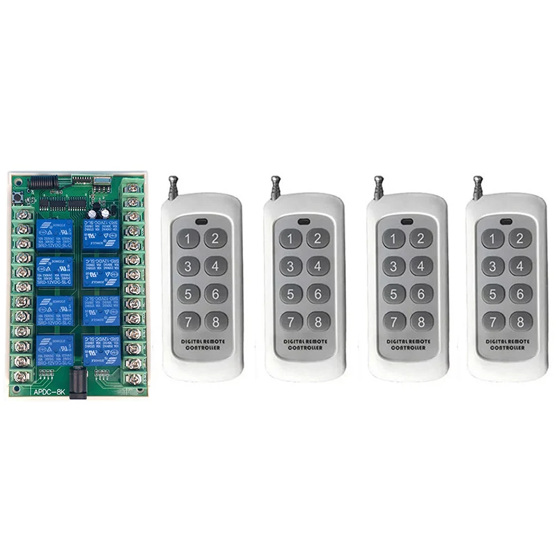 500m AC/DC 12V 24V 8CH 8 CH Беспроводной светодиодный светильник с дистанционным
