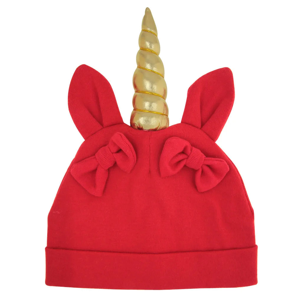 

10pcs/lot Baby Unicorn Horn Hat Bow Tie Knitted Lovely Beanies Cute Warm Knit Hat Fashion Girls Knitting Cap Outfits