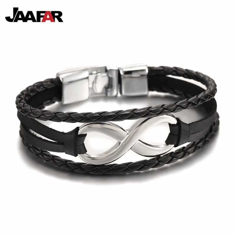 2016 новые модные кожаные браслеты бесконечность винтажные мужские ювелирные