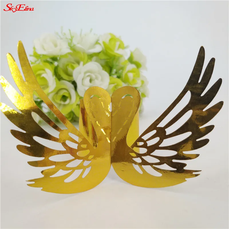 100 шт./лот креативное полая кольцо для салфеток разноцветная Пряжка в виде лебедя