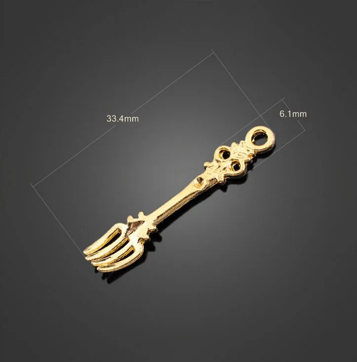 100 шт Античное золото вилка в западном стиле Ювелирные Подвески DIY Ожерелье