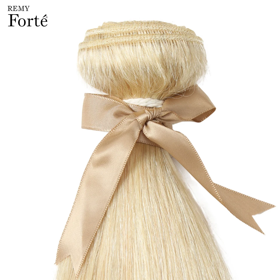 Remy Forte 613 пряди с закрытием, бразильские вплетаемые пряди, медовый блонд, прямые пряди с закрытием, remy волосы для наращивания