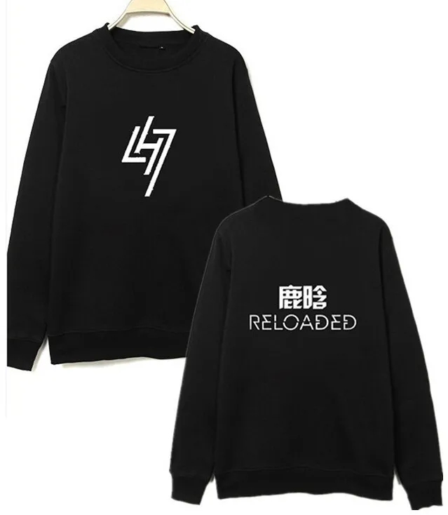 2018 модные exo Лухан новый альбом reloaded печати Круглая горловина Толстовка Мужчины