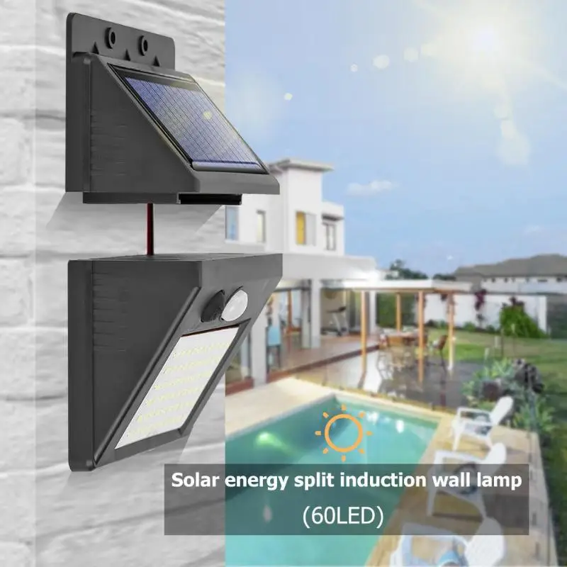 30/60led Солнечная Сплит настенная лампа датчик движения IP65 Водонепроницаемый