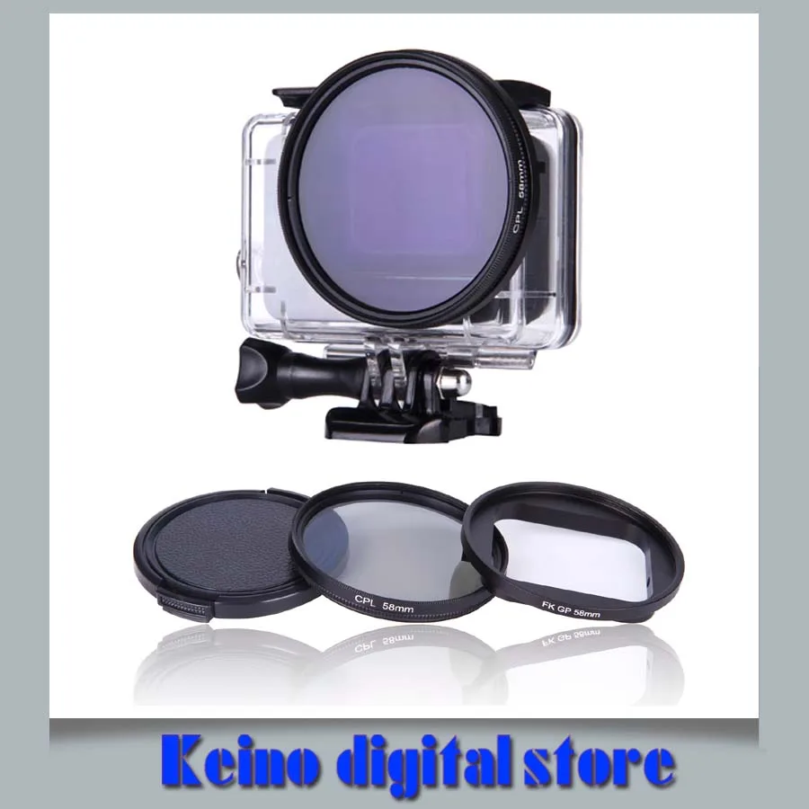 58 мм UV CPL фильтр для Go Pro Hero 5 переходное кольцо очков Защитная крышка объектива Gopro
