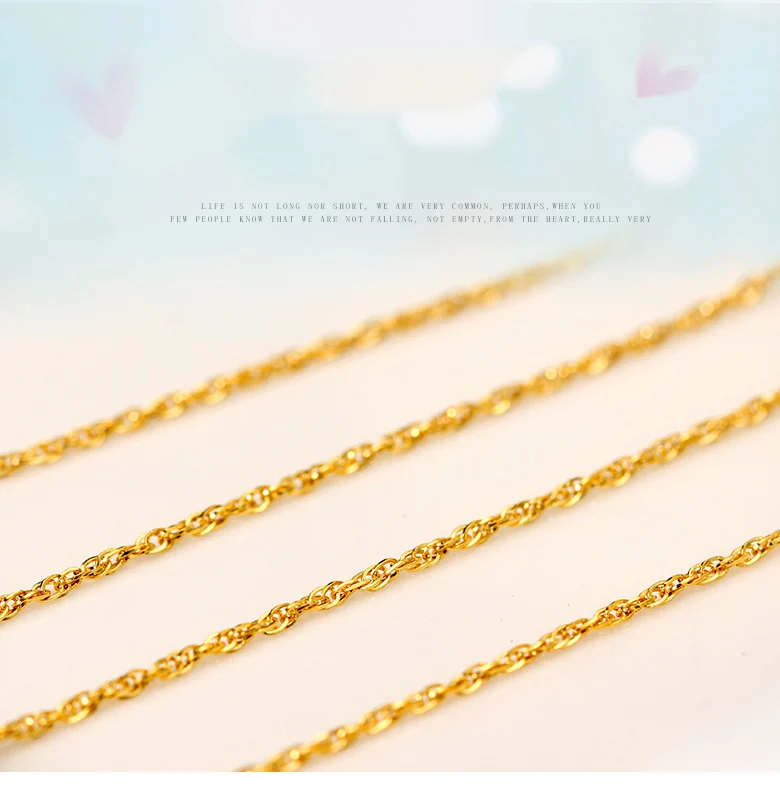 QA 24K ожерелье из чистого золота Настоящее AU 999 цельная Золотая цепь ярко простая высококлассная трендовая классика хорошее ювелирное изделие горячая Распродажа Новинка
