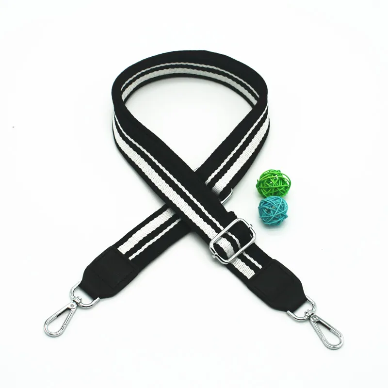 3.8cm Black-Silver 3,8 см Широкий холст ремень регулируемая полоса плетеные ручки для HandbagsBelt для женщин плечо Crossbody сумка ремень KZ151334 - Цвет: 3.8cm Black-Silver