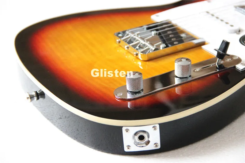 TL электрогитара с tele maple top, оригинальная гитара, три дугообразная рамка