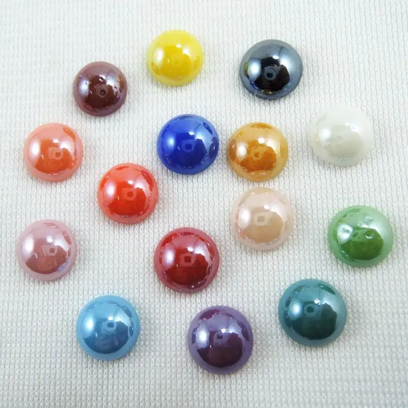 Новинка 9 мм круглые бусины с плоской задней стороной смешанные 200 шт.