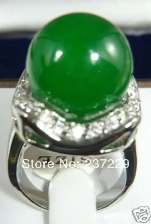 Хит продаж> @ оптовая цена S ^ очаровательное зеленое нефритовое кольцо размер 7 #8