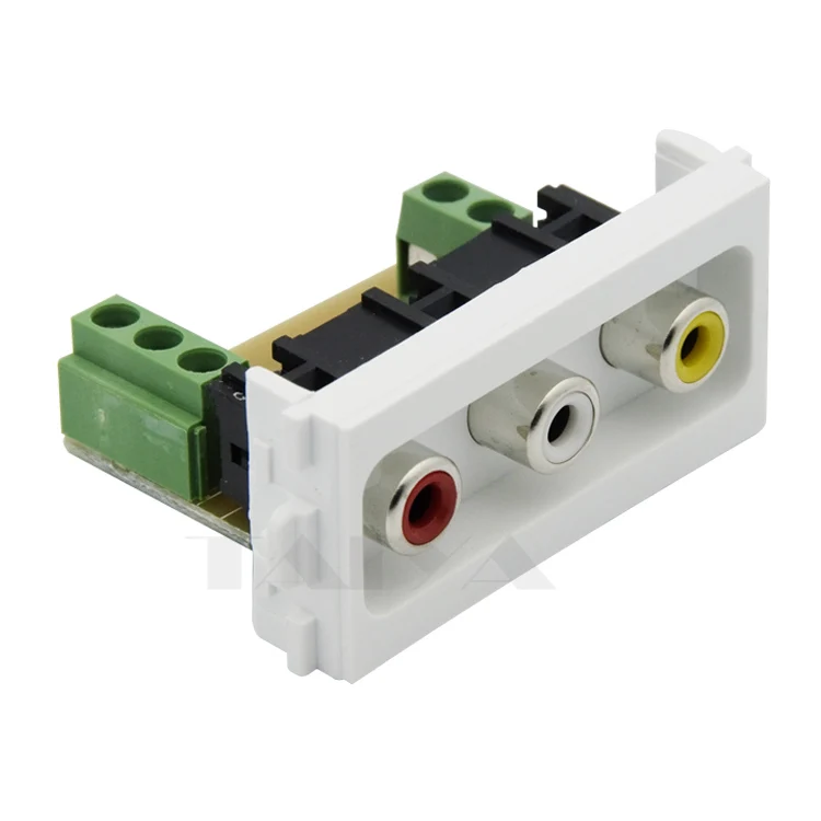 3 RCA AV соединитель настенная пластина с задним винтовым соединителем |