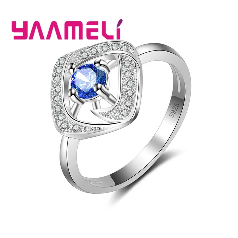 

New Arrival Fashion Jewelry Wedding Rings 925 Sterling Silver Cubic Zirconia Ring Women Shiny Bague Femme Top Quality