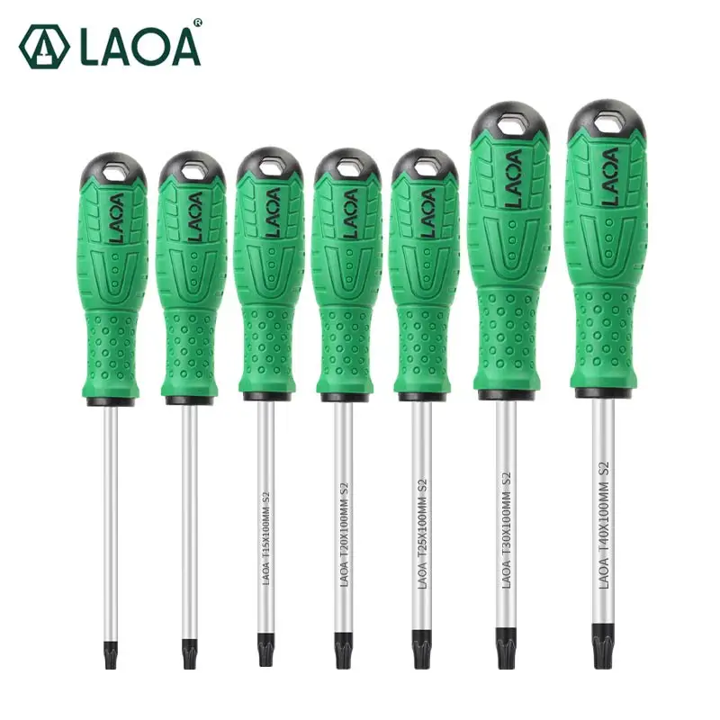 LAOA Torx Screwdriver S2 Alloy Steel Magnetic Screwdriver T8/T10/T15/T20/T25/T30/T40