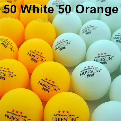 50 white 50orange 30, 50, 100 шт., 3 звезды, 40 мм, 2,9 г, белый, оранжевый, мяч для пинг-понга, Любительский, расширенный, тренировочный мяч, мячи для настольного тенниса, мяч для пинг-понга - Цвет: 50 white 50orange