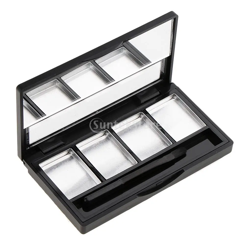 Empty Makeup Palette Eyebrow Powder Eyeshadow Blush Lip Gloss DIY Case With Mirror Brush Set | Красота и здоровье