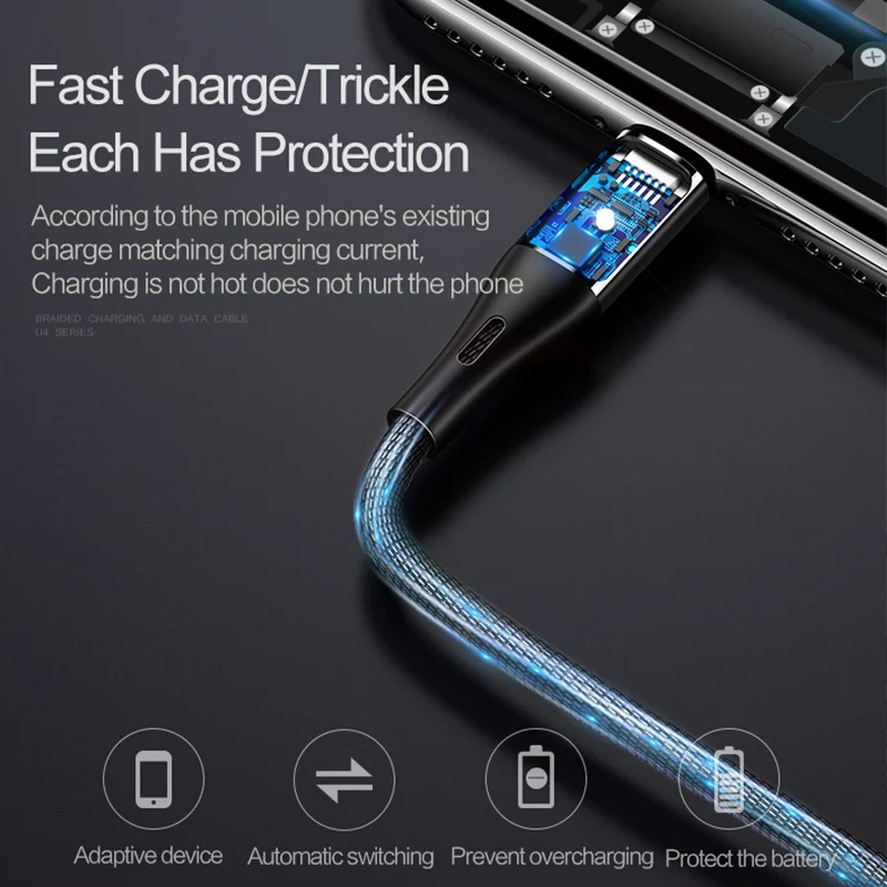 Светодиодный светильник кабель для быстрой зарядки мобильного телефона 8 Pin 2m USB