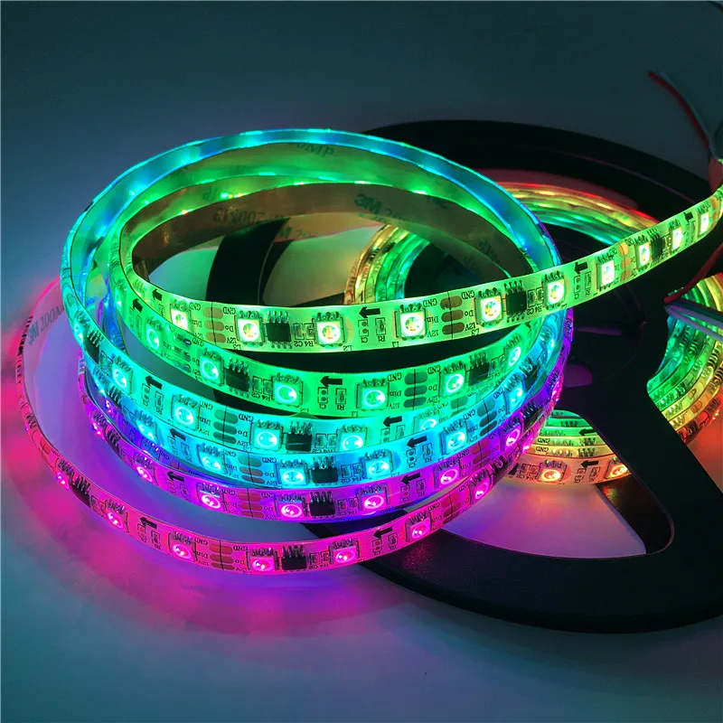 WS2811 Светодиодный светильник 30/60 светодиодов/м SMD 5050 RGB индивидуально адресуемый