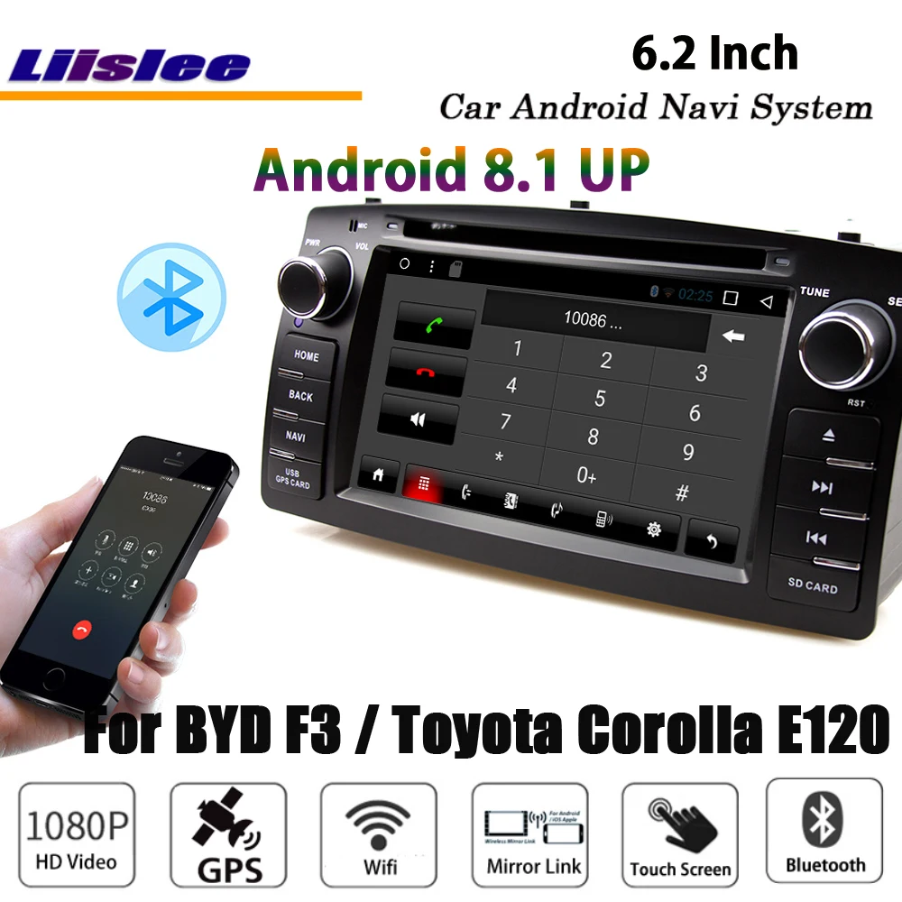 Liislee Android 8,1 для BYD F3/для Toyota Corolla E120 стерео Автомагнитола BT Carplay gps Navi карта навигационная система Мультимедиа