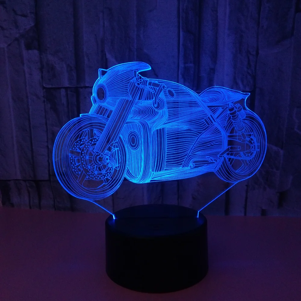 Акриловый светодиодный ночник для мотоцикла 3d с цветным сенсорным выключателем