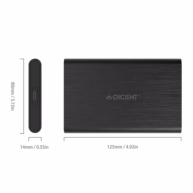 QICENT 2199C3 2,5 дюйма USB 3,0 type-C внешний жесткий диск USB C корпус чехол для 7 мм/9,5 мм HDD/SSD дизайн без инструментов