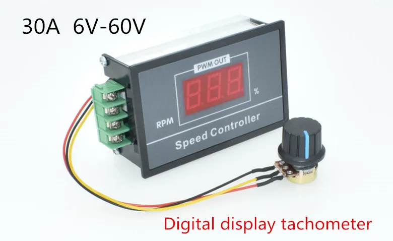 Контроллер двигателя постоянного тока с цифровым дисплеем 30 А 6-60 в таблица