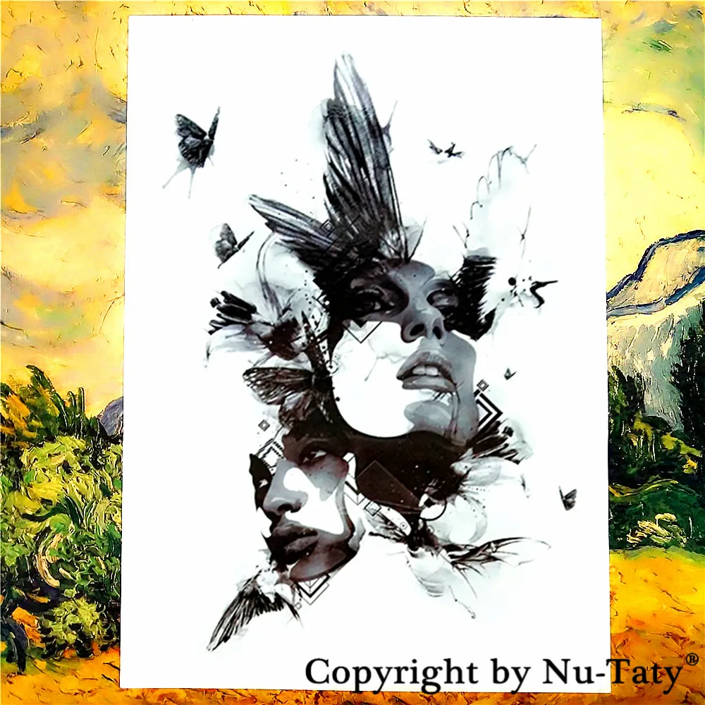 SHNAPIGN Волшебная бабочка временная татуировка боди арт флеш наклейка s 21*15 см