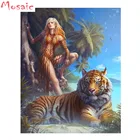 Картина из горного хрусталя, алмазная вышивка, 5D, алмазная живопись, тигровая Женская Вышивка крестом, Алмазная мозаика, рукоделие, рукоделие, Рождество
