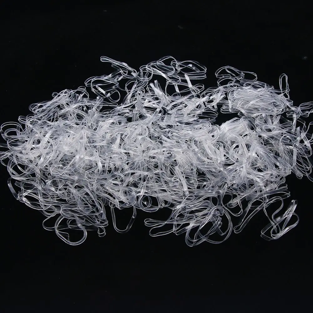 

About 200Pcs/ 1000Pcs/bag Clear Small Rubber Hairband Rope Children Ponytail Holder Elastic Hair Band Practical Hair Accessories
