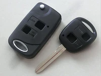 modified flip folding remote key shell for toyota camry prado land cruiser previa ville 2 buttons fob car key case blanks