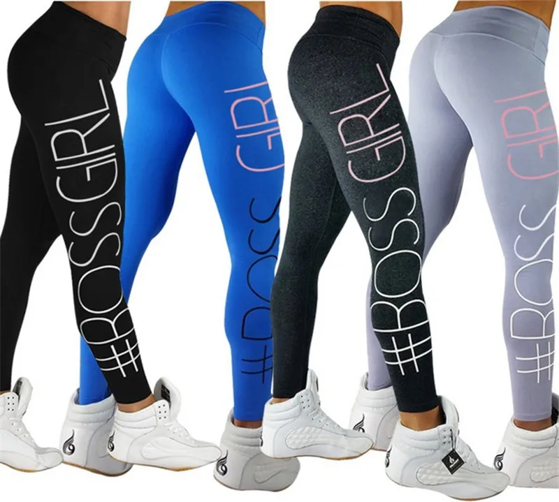 Workout Sports Running Jogging Women Letter Printed Yoga Pants Elastic seamless Leggings Slim Training Tights | Спорт и развлечения