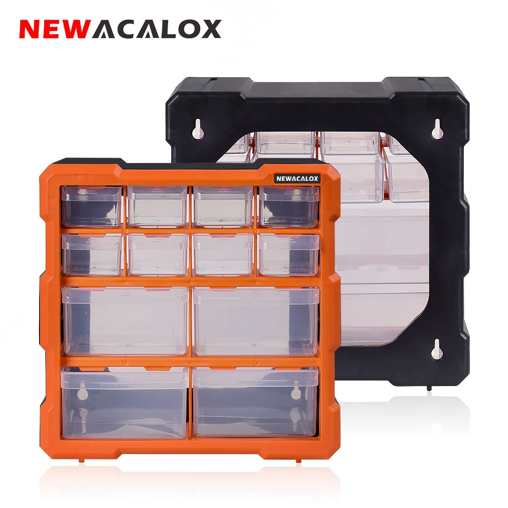 NEWACALOX 2-22 ящика аппаратные средства ремесло пластиковый шкаф настенное крепление ящик для инструментов комбинация строчка коробка для хранения части органайзер чехол